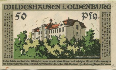 Wildeshausen - Stadt - 1.12.1921 - 50 Pfennig 