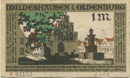 Wildeshausen - Stadt - 1.12.1921 - 1 Mark 