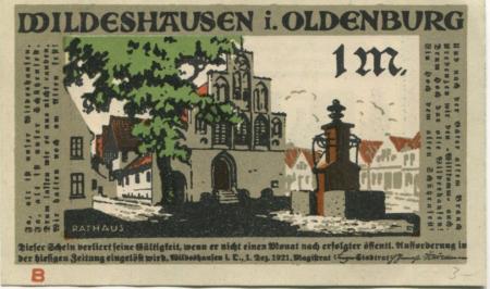 Wildeshausen - Stadt - 1.12.1921 - 1 Mark 