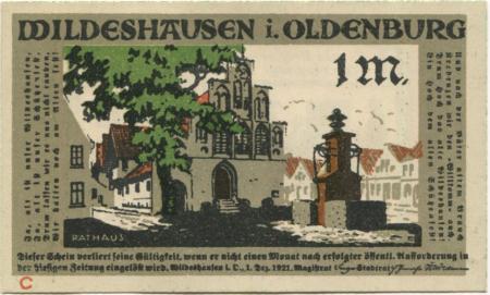 Wildeshausen - Stadt - 1.12.1921 - 1 Mark 