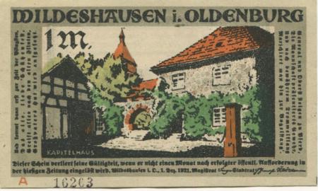 Wildeshausen - Stadt - 1.12.1921 - 1 Mark 