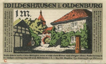 Wildeshausen - Stadt - 1.12.1921 - 1 Mark 