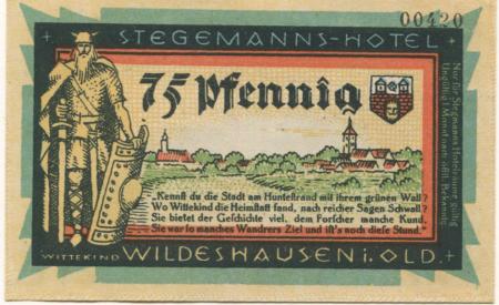 Wildeshausen - Stegemann, Carl, Hotel - -- - 75 Pfennig 