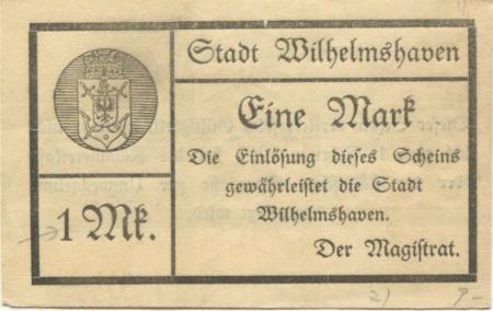 Wilhelmshaven - Stadt - - 1.2.1919 - 1 Mark 