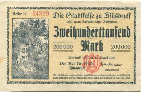Wilsdruff - Stadt - 18.8.1923 - 200000 Mark 