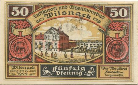 Wilsnack - Stadt - - 30.6.1922 - 50 Pfennig 