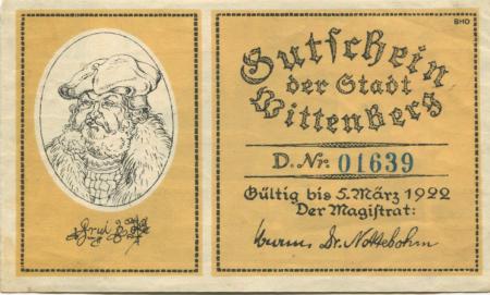 Wittenberg - Stadt - - 5.3.1922 - 25 Pfennig 
