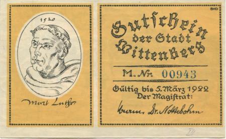 Wittenberg - Stadt - - 5.3.1922 - 25 Pfennig 