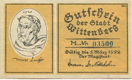 Wittenberg - Stadt - - 5.3.1922 - 25 Pfennig 