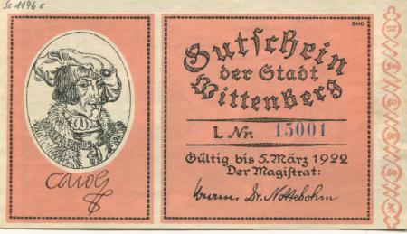 Wittenberg - Stadt - - 5.3.1922 - 50 Pfennig 