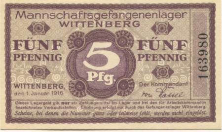 Wittenberg - Mannschaftsgefangenenlager - 1.1.1916 - 5 Pfennig 