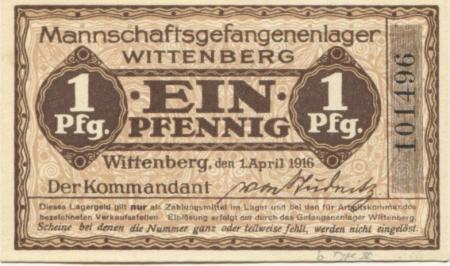 Wittenberg - Mannschaftsgefangenenlager - 1.4.1916 - 1 Pfennig 