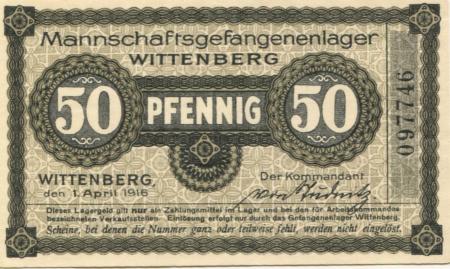 Wittenberg - Mannschaftsgefangenenlager - 1.4.1916 - 50 Pfennig 