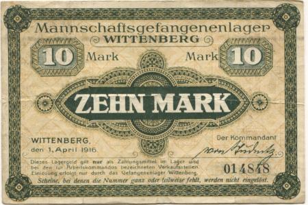 Wittenberg - Mannschaftsgefangenenlager - 1.4.1916 - 10 Mark 