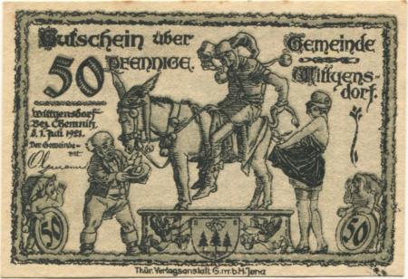 Wittgensdorf (heute: Chemnitz) - Gemeinde - 1.7.1921 - 50 Pfennig 