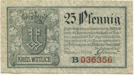 Wittlich - Kreis - 15.9.1919 - 25 Pfennig 