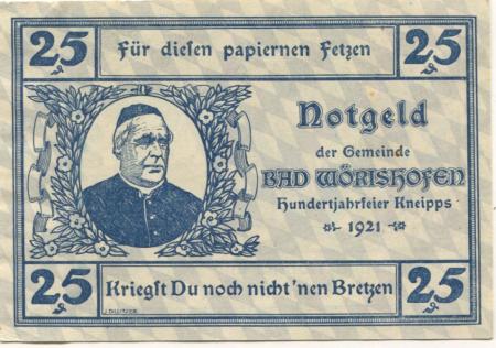 Wörishofen (Bad) - Gemeinde - 1921 - 25 Pfennig 