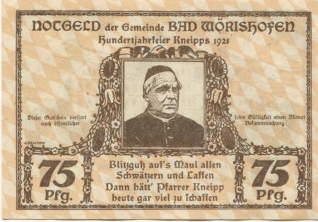 Wörishofen (Bad) - Gemeinde - 1921 - 75 Pfennig 