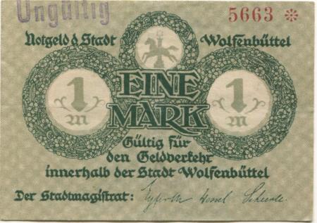 Wolfenbüttel - Stadt - November 1918 - 1 Mark 