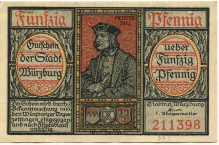 Würzburg - Stadt - -- - 50 Pfennig 