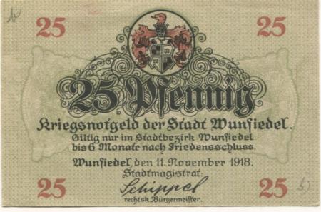 Wunsiedel - Stadt - 11.11.1918 - 25 Pfennig 