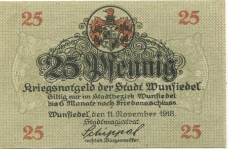 Wunsiedel - Stadt - 11.11.1918 - 25 Pfennig 