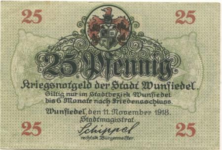Wunsiedel - Stadt - 11.11.1918 - 25 Pfennig 
