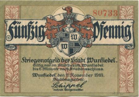 Wunsiedel - Stadt - 11.11.1918 - 50 Pfennig 