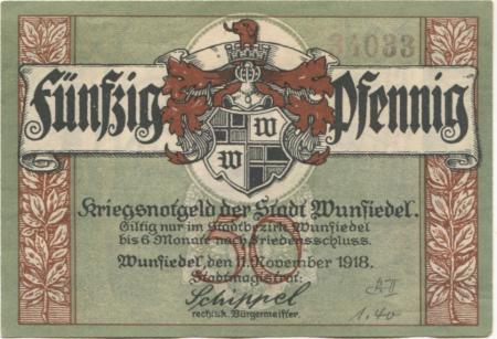 Wunsiedel - Stadt - 11.11.1918 - 50 Pfennig 