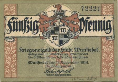 Wunsiedel - Stadt - 11.11.1918 - 50 Pfennig 