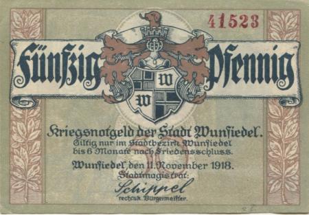 Wunsiedel - Stadt - 11.11.1918 - 50 Pfennig 