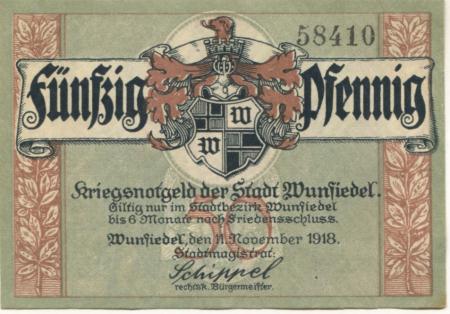 Wunsiedel - Stadt - 11.11.1918 - 50 Pfennig 