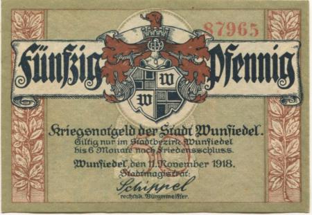 Wunsiedel - Stadt - 11.11.1918 - 50 Pfennig 