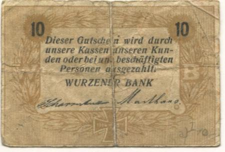 Wurzen - Wurzener Bank - -- - 10 Pfennig 