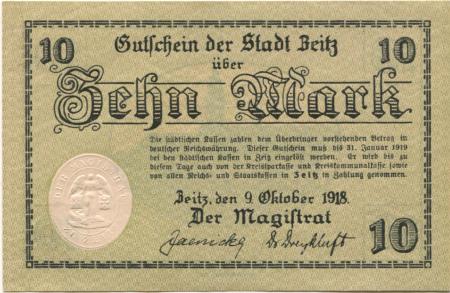 Zeitz - Stadt - 8.10.1918 - 31.1.1919 - 10 Mark 