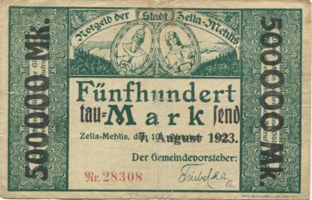 Zella-Mehlis - Stadt - 7.8.1923 - 500000 Mark 