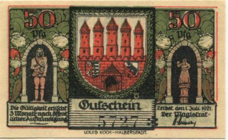 Zerbst - Stadt - 1.7.1921 - 50 Pfennig 
