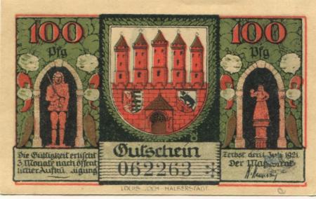 Zerbst - Stadt - 1.7.1921 - 100 Pfennig 