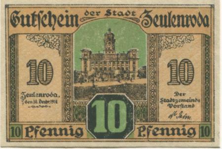 Zeulenroda - Stadt - 16.12.1918 - 10 Pfennig 