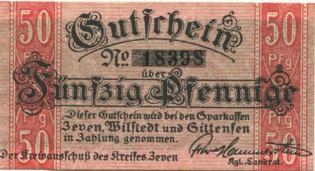 Zeven - Kreis - -- 50 Pfennig 