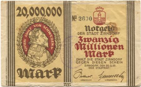 Zirndorf-  Stadt - 20.9.1923 - 20 Millionen Mark 