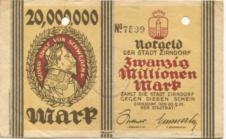 Zirndorf-  Stadt - 20.9.1923 - 20 Millionen Mark 