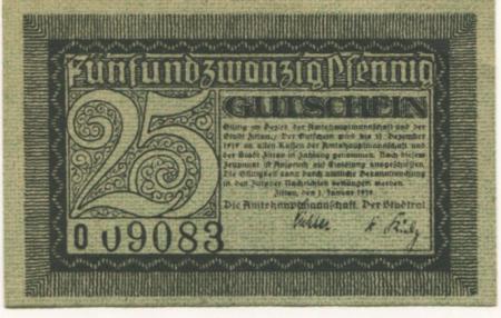 Zittau - Amtshauptmannschaft und Stadt - 1.1.1919 - 31.12.1919 - 25 Pfennig 