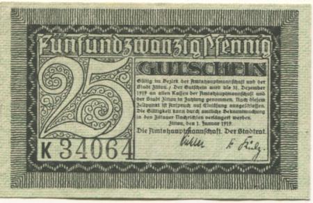 Zittau - Amtshauptmannschaft und Stadt - 1.1.1919 - 31.12.1919 - 25 Pfennig 