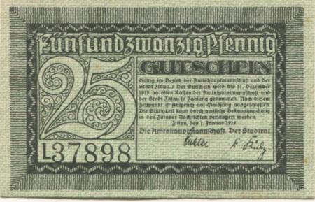 Zittau - Amtshauptmannschaft und Stadt - 1.1.1919 - 31.12.1919 - 25 Pfennig 