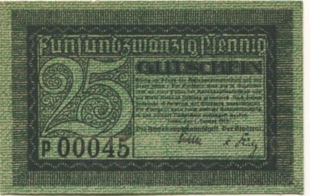 Zittau - Amtshauptmannschaft und Stadt - 1.1.1919 - 31.12.1919 - 25 Pfennig 