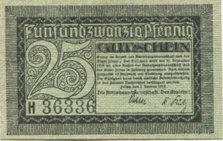 Zittau - Amtshauptmannschaft und Stadt - 1.1.1919 - 31.12.1919 - 25 Pfennig 