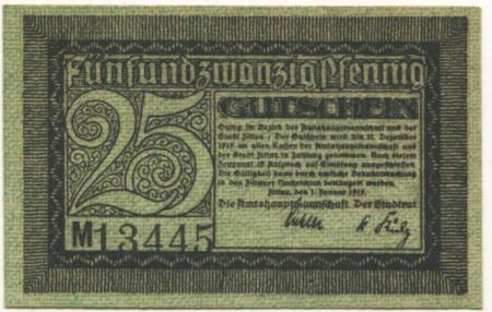 Zittau - Amtshauptmannschaft und Stadt - 1.1.1919 - 31.12.1919 - 25 Pfennig 