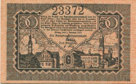 Zittau - Amtshauptmannschaft und Stadt - 1.1.1919 - 31.12.1919 - 50 Pfennig 