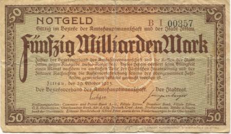 Zittau - Amtshauptmannschaft und Stadt - 29.10.1923 - 50 Milliarden Mark 